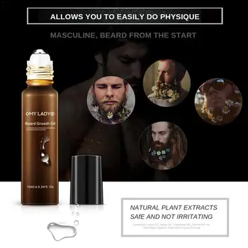 

10ml Beard Care Essence Oil Organic Men Beard Wax Balm For Effectively Hair Loss Groomed Product Beard Growth Plant-based