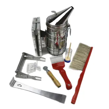 

8Pcs Beekeeping Honey Tools Kit Hive Smoker Bee Catcher Nest Frame Clip Fork H55A