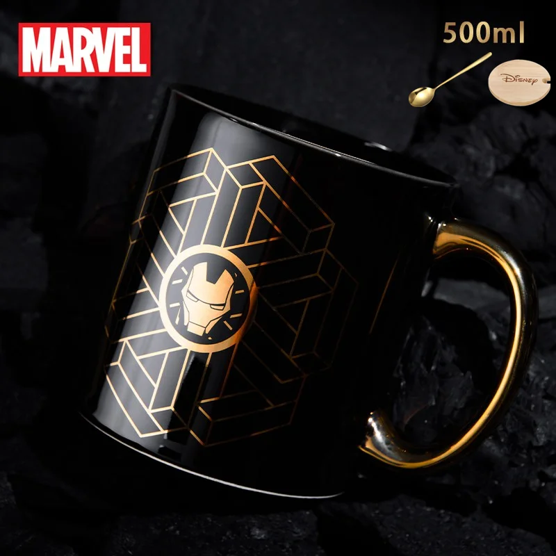 500 мл disney Marvel Железный человек, мультяшная чашка для воды, кофе, молока, чая, завтрака, керамическая кружка для дома, офиса, коллекция чашек, праздничные подарки - Цвет: 02