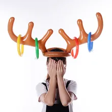 Надувная шапка с оленями кольцо из оленьего рога бросать вечерние игрушки игры ребенок Рождественский подарок