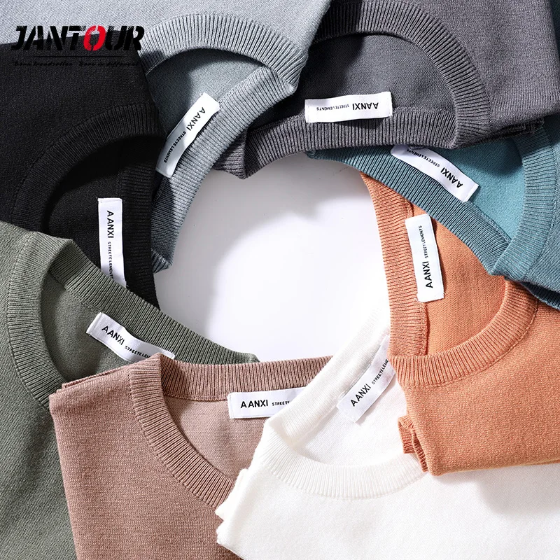 

Sweater Mens 2020 Winter New O-Neck Knitted Sweater 8 Color Fashion Casual Soft Ropa Hombre Pullover Men Size M-XXL