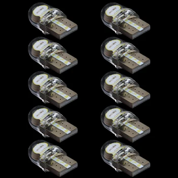 

10Pcs Car Auto LED T10 Lights LED Waterproof Silica Bright License Wedge Light Bulb Long lifespan Lower Power Consumption Energy