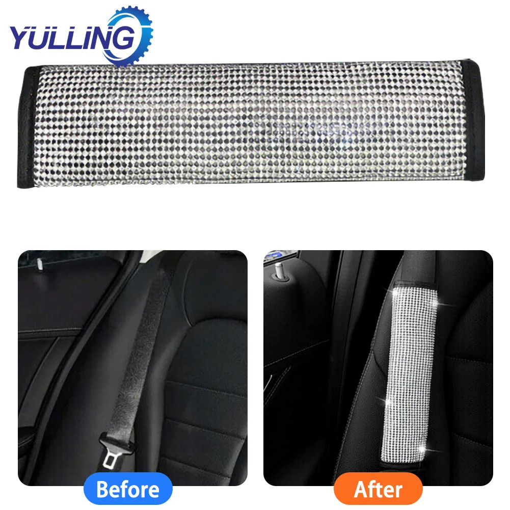 YULLING мягкие Наплечные подушки для ремня безопасности, блестящие аксессуары для автомобиля, ремень безопасности, Защита плеч