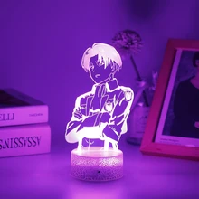 

Attack On Titan LED Night Light Anime Figure Sunset Lamp Banana Fish Decor Kid Gift Base And Acrylic Board Are Sold Separately