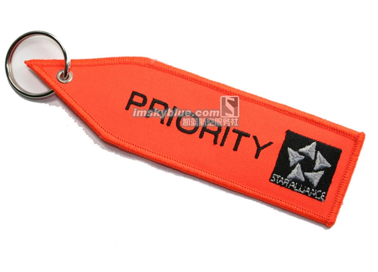 

STAR ALLIANCE with Orange Embroider " PRIORITY " Travel Luggage Bag Tag Best Gift for Flight Crew Aviation Lover Workers