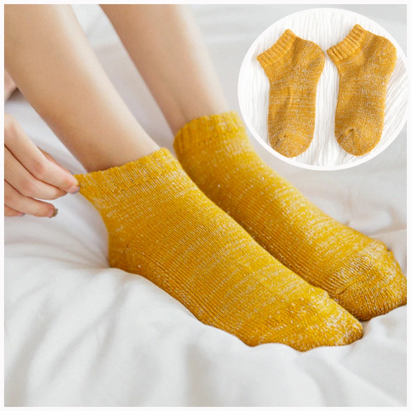 Махровые женские носки зимние Harajuku модные толстые носки женские 100 хлопок 1 пара Kawaii размер 35-39 японский