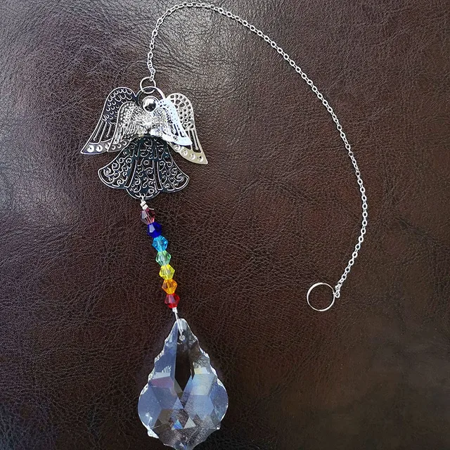 Crystal Suncatcher Guardian Angel Charm Faceted Ball Prizma Medál Diy Csillár Alkatrészek Ablak Karácsony Lógó Dekoráció - Image 6