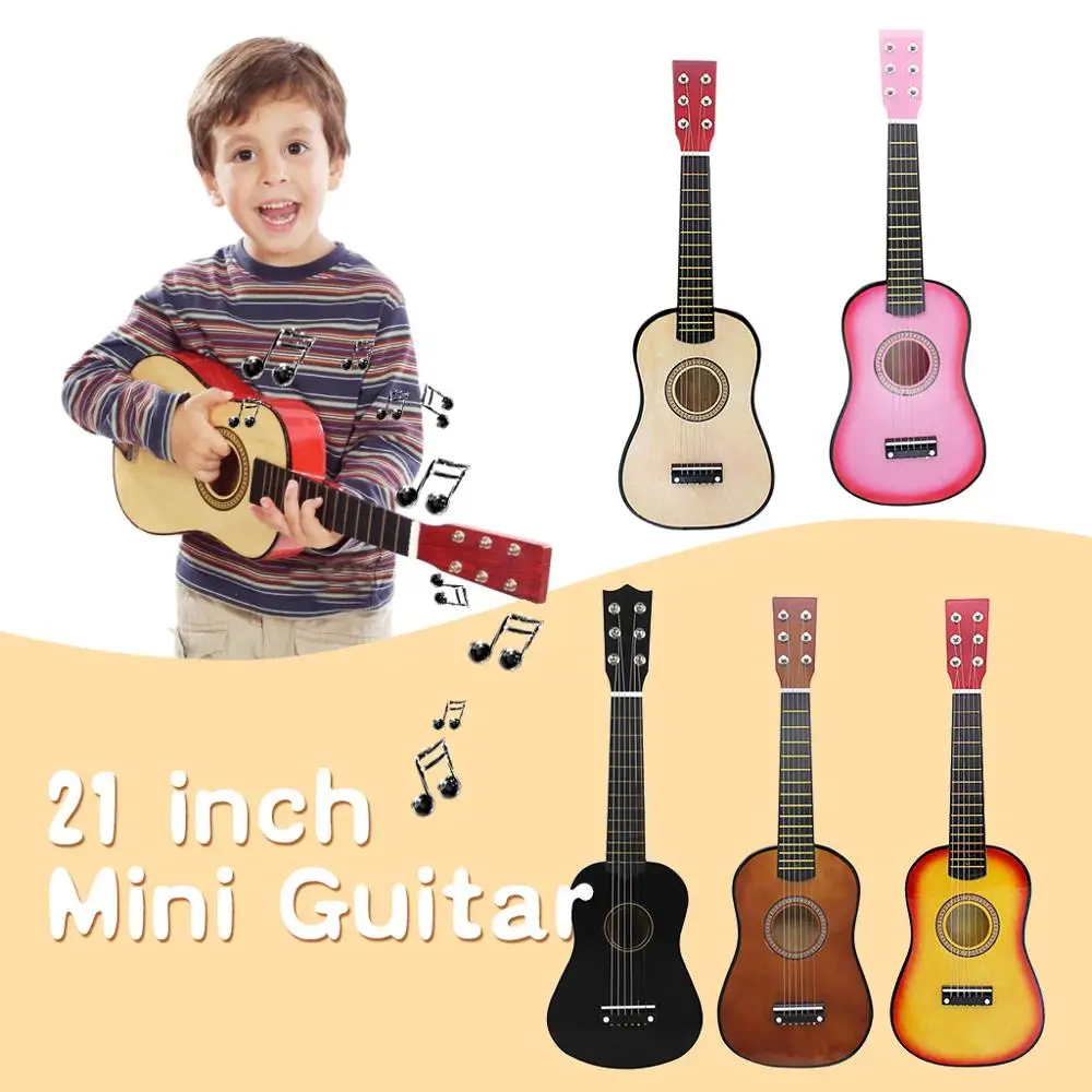 21 дюймов из цельного дерева, 6 струн, акустическая гитара, Детская практика, мини струна, акустическая гитара для детей, начинающих, для домашнего обучения
