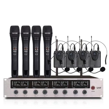 

Wireless microphone 4 handheld microphones 4 headset microphones for church outdoor activities stage microphone wireless