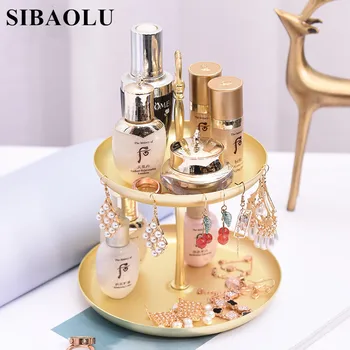 

Nordic Double-layer Tray Necklace Ring Earring Storage Display Dessert Tray Jewelry Receiving Rack Makeup Rack Jewelry Storage