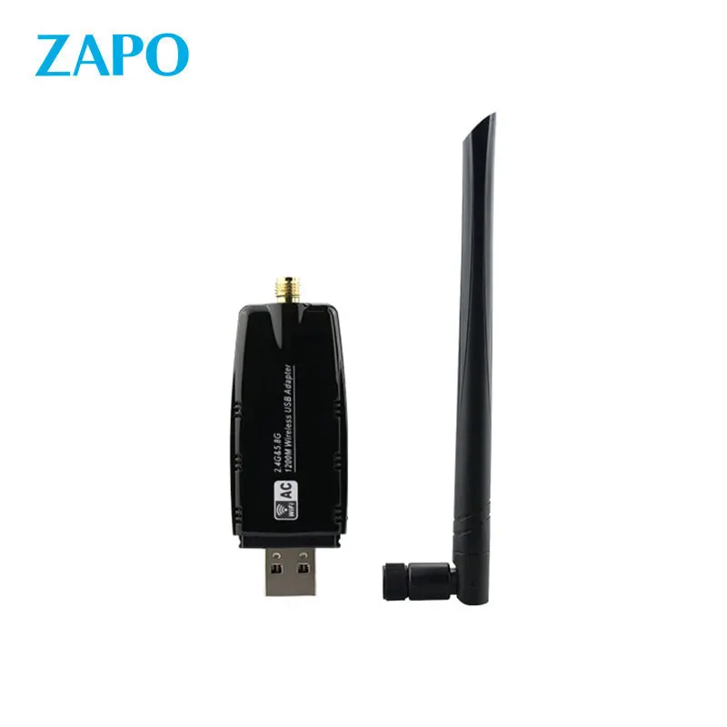 ZAPO 2,4G/5G WiFi USB 3,0 адаптер беспроводной AC 1200 Мбит сетевая карта с высоким коэффициентом усиления антенна Топ чип для всех систем Windows Linux