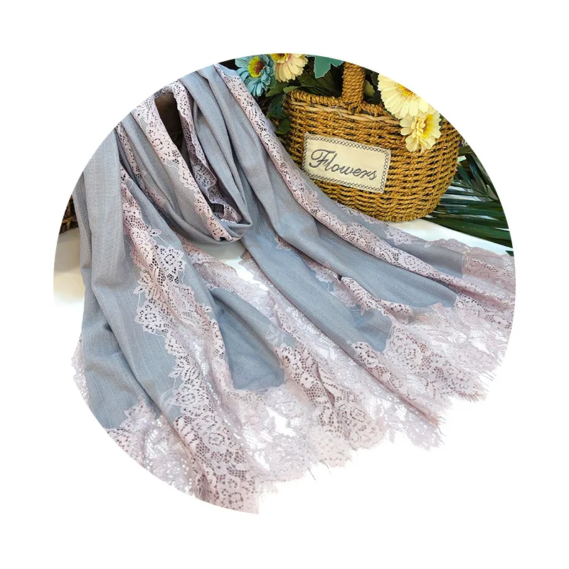 Осень и зима корейский шерстяной кружевной смешанный женский шарф высокого класса торговый центр модная шаль