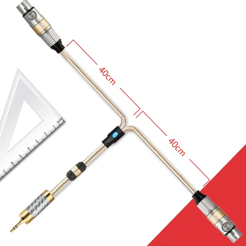 HiFi Audio Cable 1 8 Mini Jack 3 5mm to Dual XLR 3 Pin Female for Mixing Console Amp Headphone PC 3 5 Cable 1M 2M 3M 5M 8M 10M