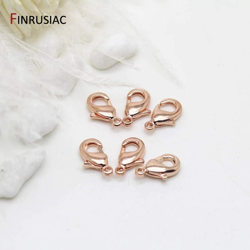 14k 리얼 골드 도금 10mm 12mm 랍스터 걸쇠 쥬얼리 만들기 수제 DIY 팔찌 목걸이 걸쇠 피팅