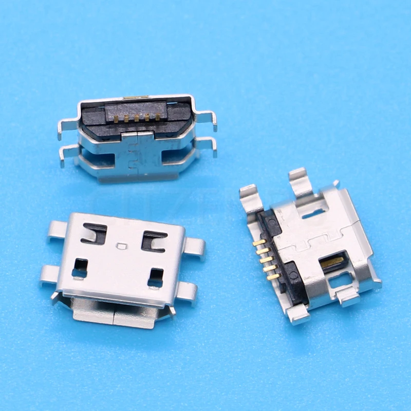 50 шт. разъем Micro USB 5pin тяжелая пластина 0 8 мм B Тип кудрявый рот гнездовой для