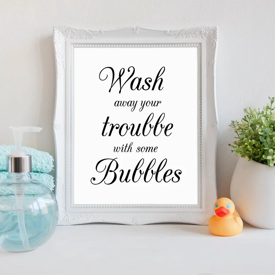 Wash-Your-Worries-Away-Quote-Wall-Art-Canvas-Print-And-Poster-Bathroom-Prints-Canvas-Painting-Home