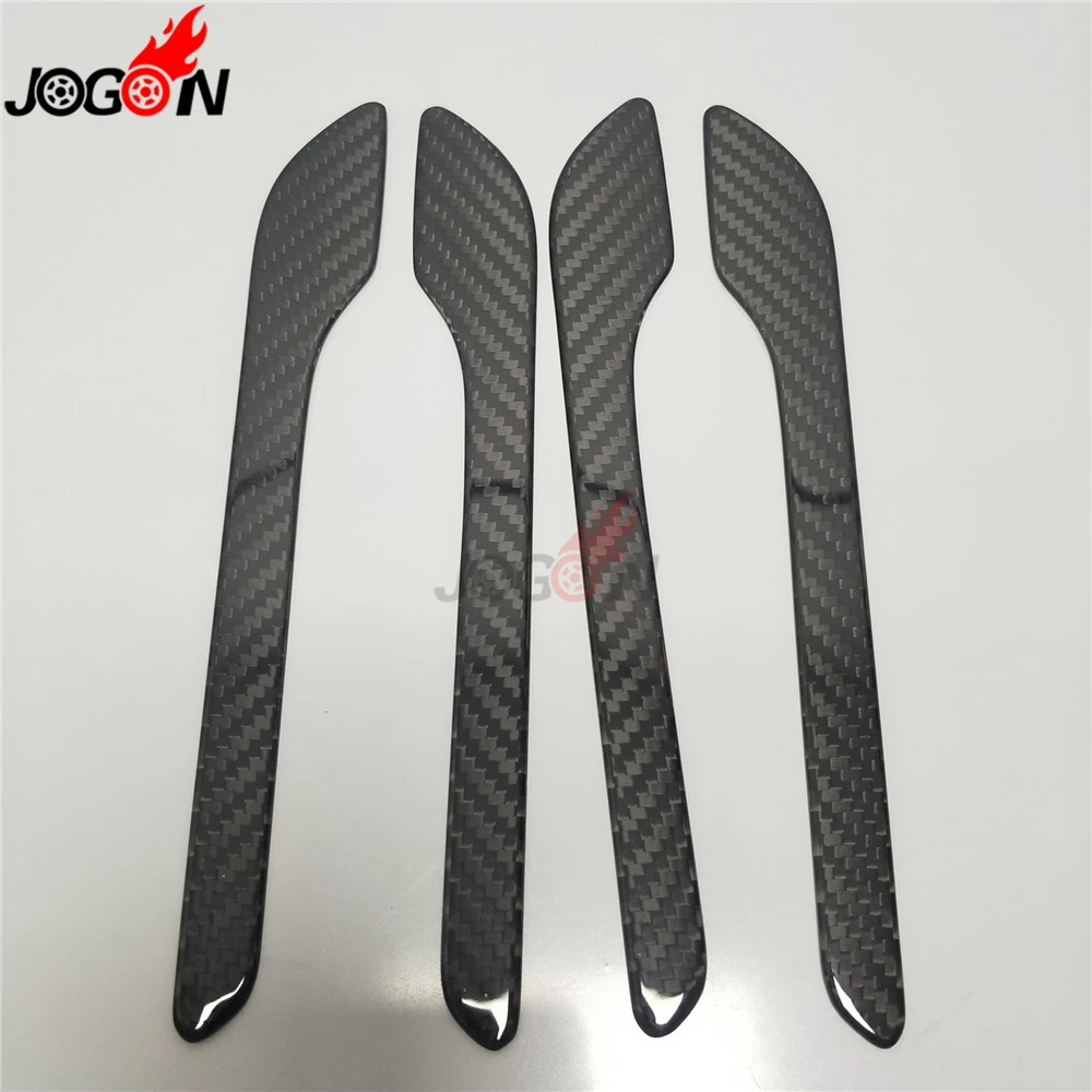 Car Accessories For Tesla Model 3 Real Carbon Fiber Side Door Handle Stickers Decoration& Protector Cover Trim