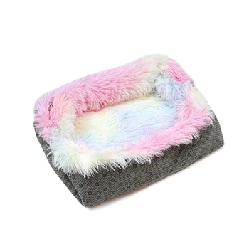 

Cat Bed/Mat for Indoor Cats Pet Bed Cushion for Small Dogs,Soft Colorful Plush Fluffy Puppy Sofa with Anti Slip Bottom