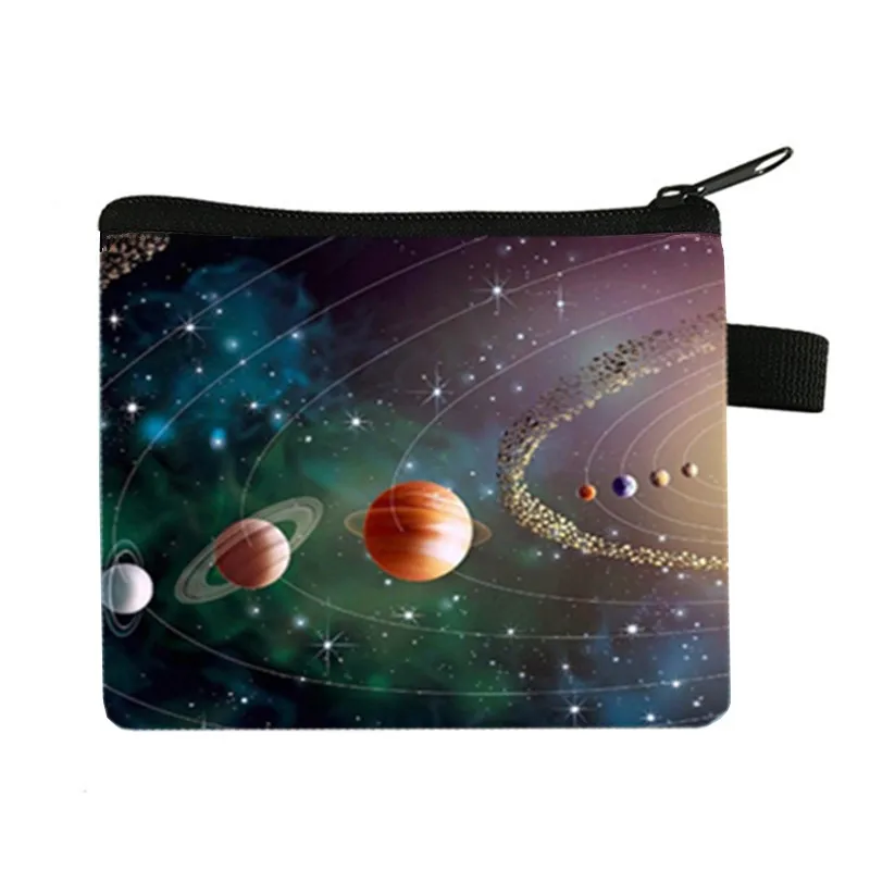 Starry sky Wallet Student Boys And Girls Short Wallet Card Bag universe Pocket Change Purse Mini Coin purse Small Pouch coin