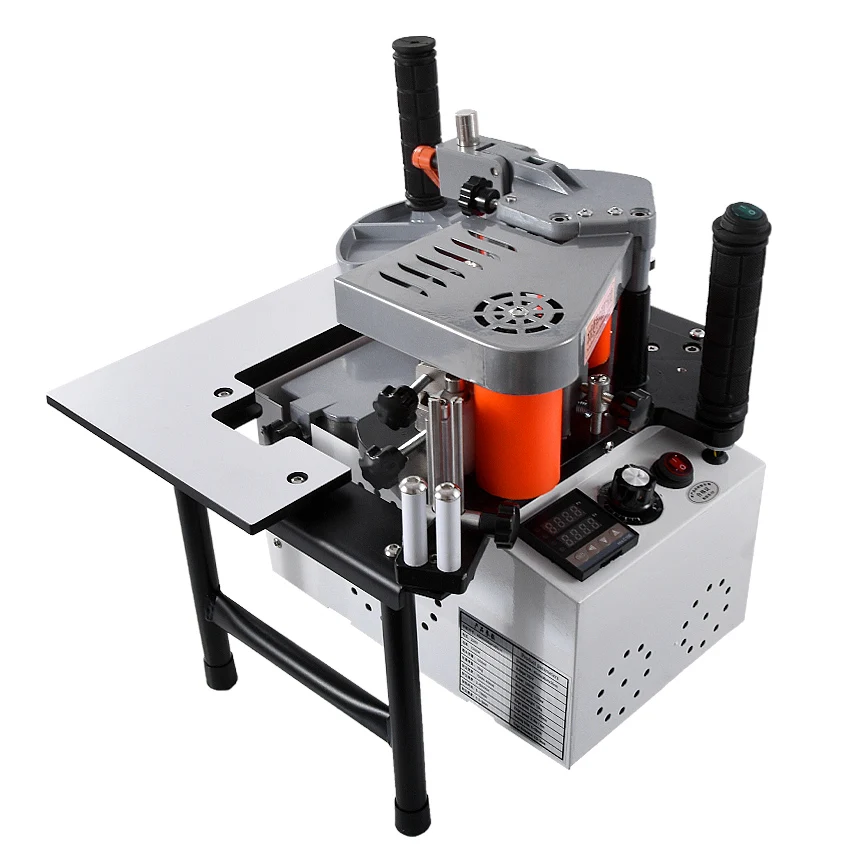 

Edge Banding Machine Portable Wood PVC Two-sided Gluing Edge Bander with Tray & Cut Adjustable Speed 220V 1200W 1000ml
