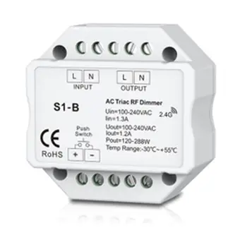 

AC RF Triac Dimmer Wireless LED Lamp Dimmable Push Switch For Single Color Bulb