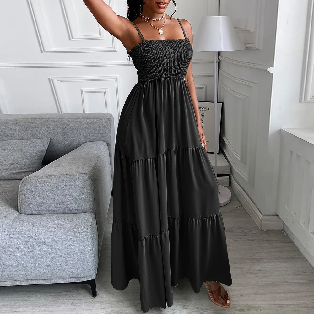 Dress Women 2021 New Arrive Summer Solid Color Strap Sexy Fashion Casual Long Dresses lulus dresses