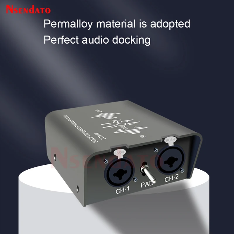 Dual 6.35mm to XLR Audio Stereo Signal Isolator 2 in 2 out noise filter Switch 6.35mm XLR Noise Switcher for DJ Mixer TRS Mic TV