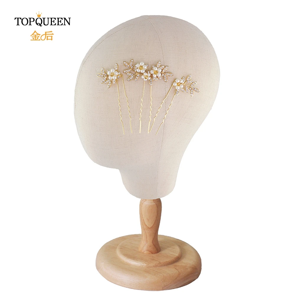 TOPQUEEN HP116 Свадебный зажим для волос ручной работы золотой жемчуг стразы цветок лист Высокое качество свадебный головной убор аксессуары для