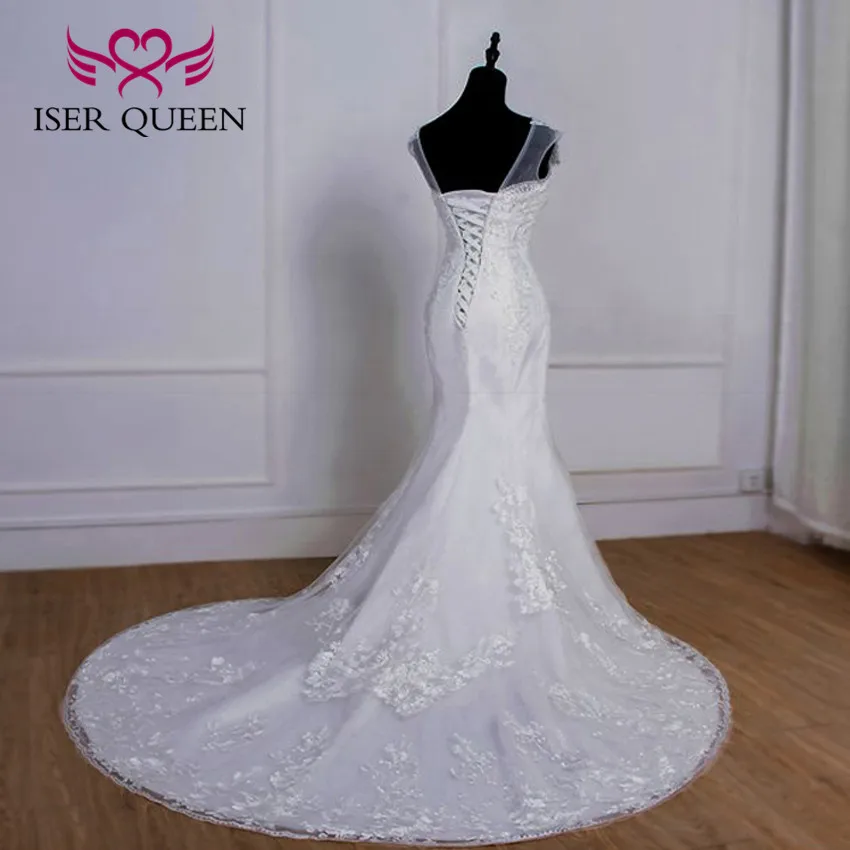 Short Cap Sleeves Beautiful Beaded Embroidery Lace wedding dress 2022 Mermaid dress for wedding party WX0077 2