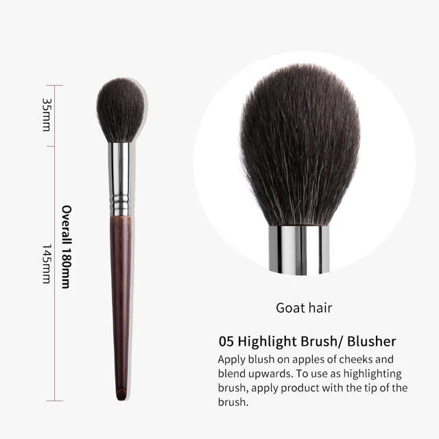 OVW Goat Hair Profesional Brush Makeup Kit Set Natural Brochas Maquillaje Make Up Tapered Blender Highlight Brush Blusher 3