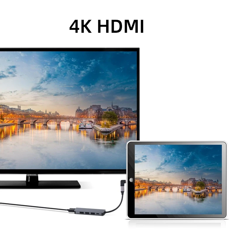 HOT-Typt-C type C концентратор USB C USB3.1 концентратор с HDMI 5 в 1 комбинированный концентратор с 2 USB3.0 портами SD TF кардридер USB адаптер