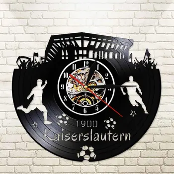 

Kaiserslautern Laser Cut Longplay Wall Clock Germany Cityscape Scenery Traveling 12" Black Vinyl Watch Football Fans Gift