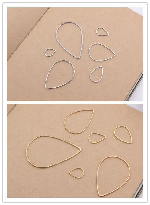 

Diy Korean popular minimalist Copper hollow geometric Teardrop Earring Findings 10pcs/pack y1560