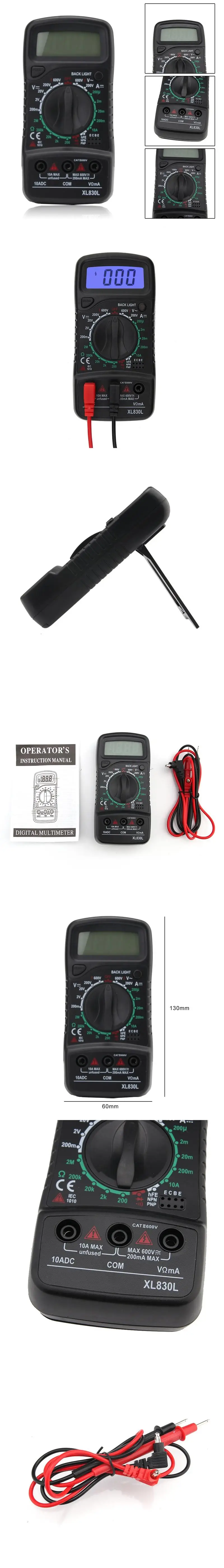 Digital LCD Multimeter Current Voltmeter Volt Resistance OHM Tester Meter AC/DC