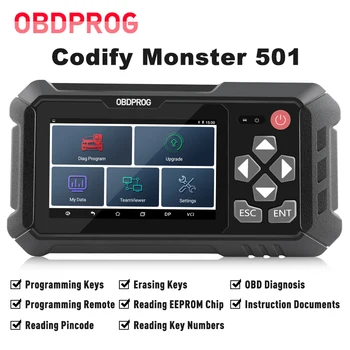 Kaufen OBDPROG 501 Professional Key Programmierer Auto Diagnose Werkzeug Wifi Remote Key Master Wegfahrsperre IMMO Code Reader OBD 2 Scanner