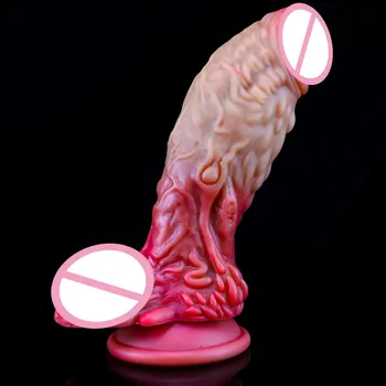 Realistic Monster Dildo Soft Liquid Silicone Huge Dinosaur Scales Penis With Suction Cup Sex Toys For Woman Female Masturbation 3