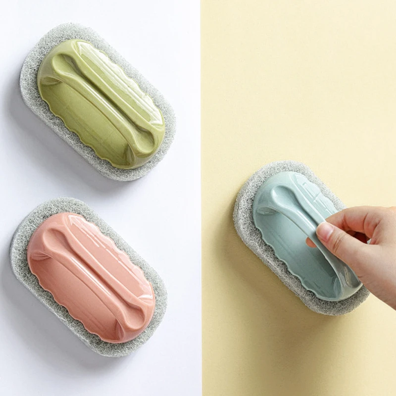 1pc magic strong Decontamination Nano Sponge Cleaning brush With handle Cleaning Tools Kitchen accessories Easy to use Shortcut - Цвет: Random color
