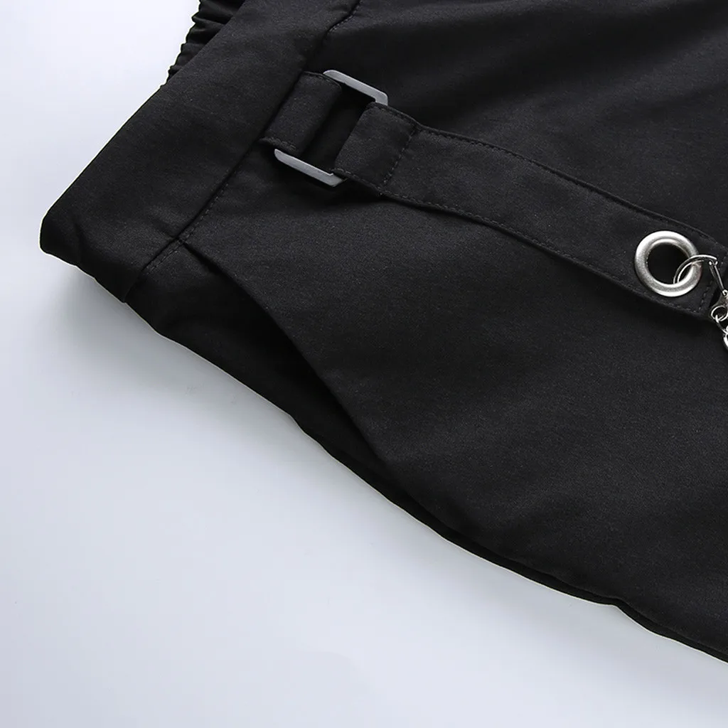 Однотонные спортивные штаны с высокой талией модные женские брюки и карманами на