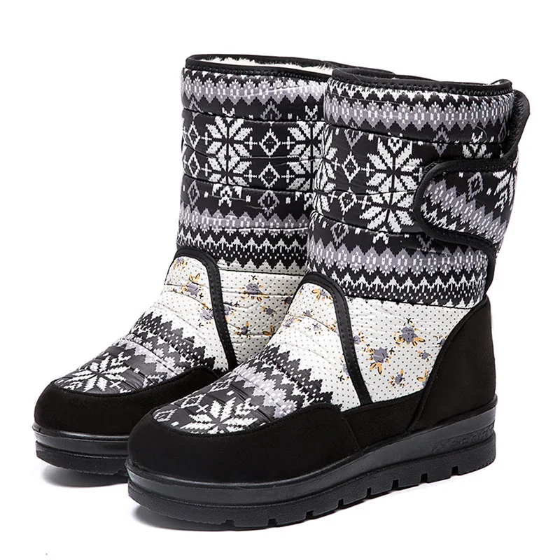 

2019 Mid-calf Boots Warm Fur Snow Boots Female Winter Boots Platform Women Boots Booties Plus Size 41Botas Mujer Women Shoes