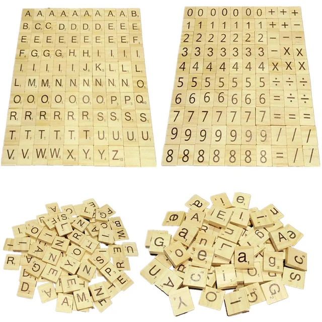 Hot Sale 100pcs/set Kids DIY Wooden Alphabet Crafts Educational Letters Craft Jigsaw Puzzles Toys For Children 1