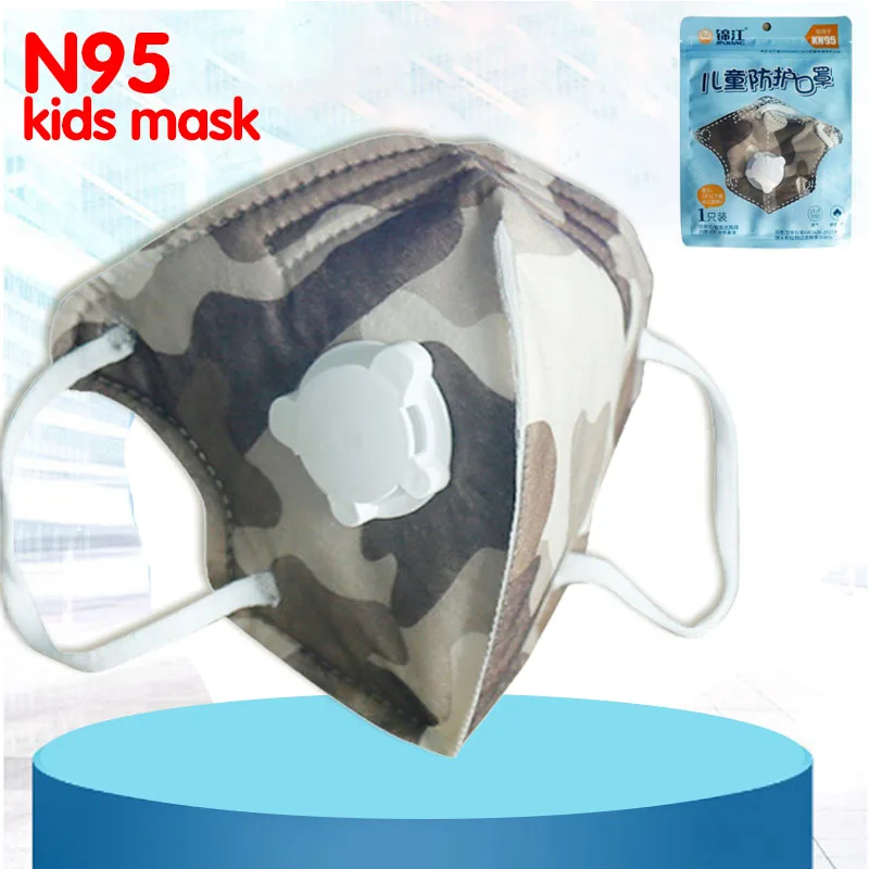 

PM2.5Cotton Kids Valved Mask Cartoon Children Breath Valve Anti Dust n95 protection level Respirator Face Mask Pk Ffp2 Ffp3 Mask