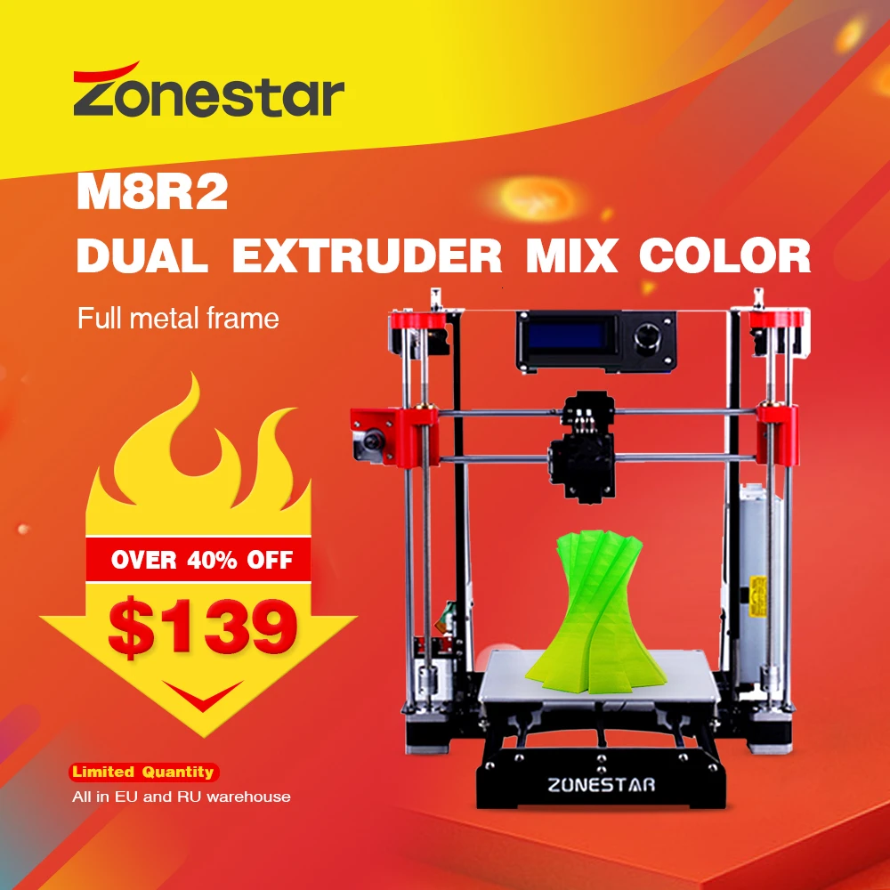 Skup Wielka wyprzedaż ZONESTAR fabryka odprawy 3D drukarki DIY Kit darmowa wysyłka z ue i rosji