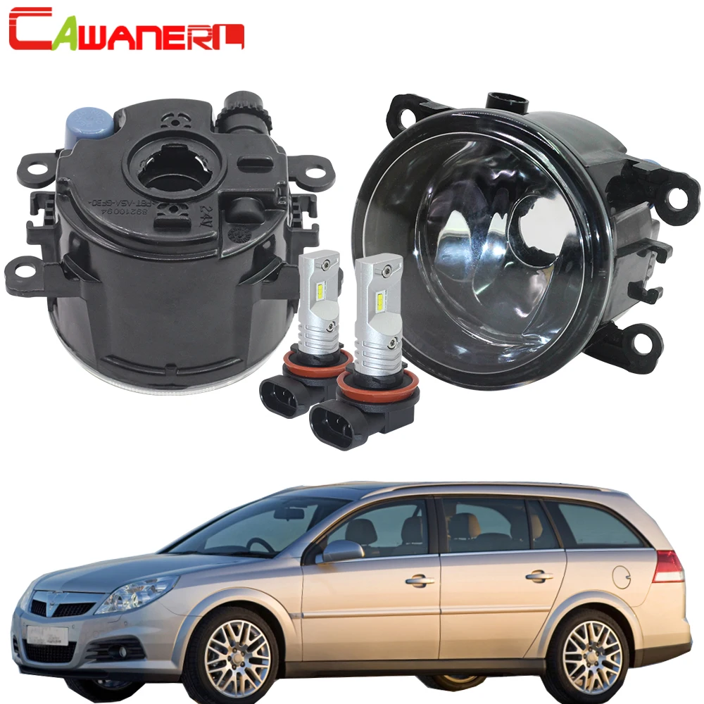 Cawanerl 2 X Car Fog Light Lampshade + H11 Led / Halogen Bulb Drl 12v For Opel Vectra C 2002