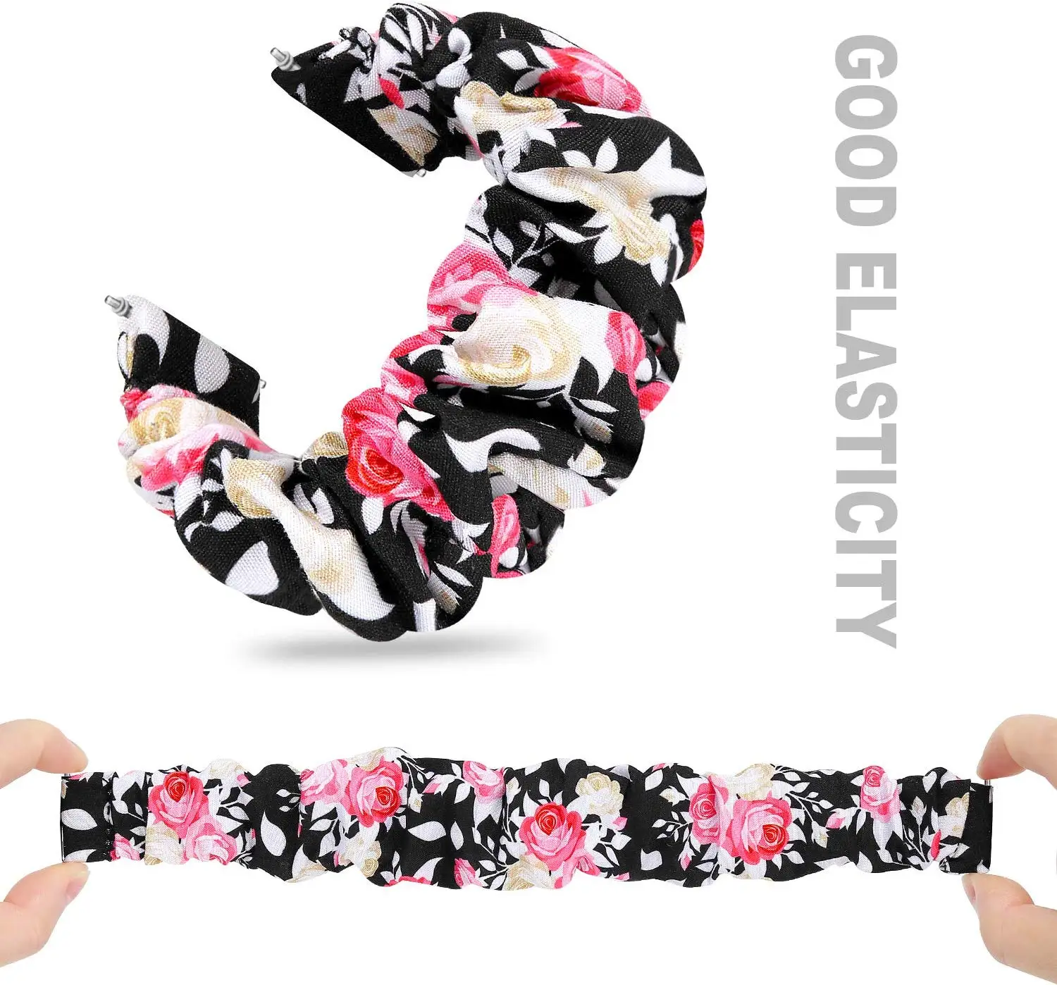 Scrunchies Elastic Watch band 20mm 22mm For samsung galaxy watch 3 41mm 45mm For huawei watch GT2 Pro bracelet For Amazfit Bip