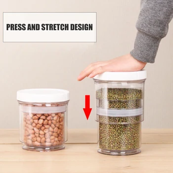 

Vacuum Food Storage Compression Container Cup with Lids Airtight Adjustable Sealed Plastic Cup Storage Supplies Home YU-