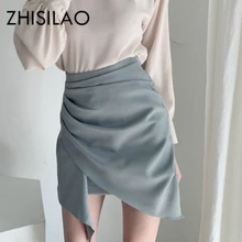 Асимметричная элегантная юбка с высокой талией Женская Сексуальная винтажная облегающая черная юбка-карандаш Mujer ретро Ol Офисная Рабочая одежда Jupe юбка