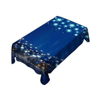 

Picnic Waterproof 3D Pattern Table Cloth Dining Desk Living Room Cover Polyester Multi Functional Anti Dust Rectangle Kitchen