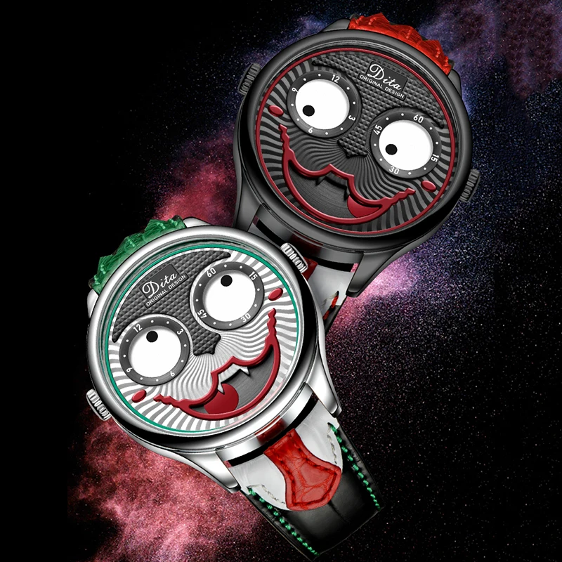 

Sport Joker Men Quartz Watches Creative Design Alloy Clown Clock Mens Student Steampunk Wrist Watch Limited Edition 2019 As Gife