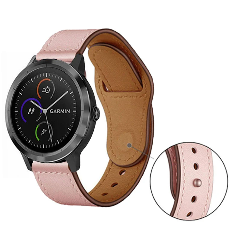 Ремешок из натуральной кожи для наручных часов Garmin vivoactive 3 music Forerunner 645 /Forerunner