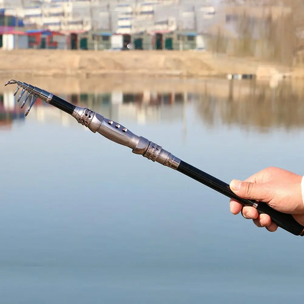 DSstyles1 Pcs Portable scalable Short Sea Cast Rod Hard 1.8-3.6m Carbon Retractable Fishing Rod for 4kg Fishing Weight